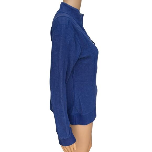 Orvis Womens Full Zip Jacket Blue Reversible Mock Neck Casual Outdoors size S - Picture 2 of 7